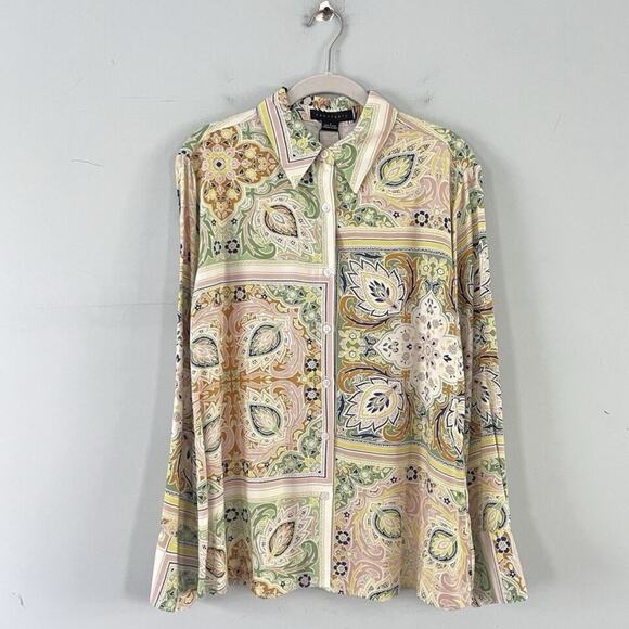 NWT Sanctuary The Vintage Scarf Paisley Long Sleeve Button-Up Shirt - Picture 4 of 8